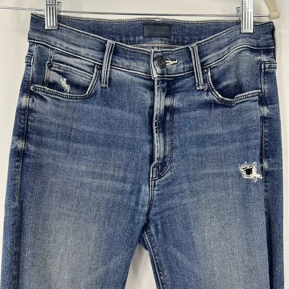 Mother The Mid Rise Dazzler Ankle Fray Weekend Warrior Size 26 Distressed - Picture 5 of 12